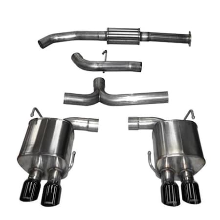 Corsa Exhaust Cat-Back Exhaust System with Quad Rear Exit, Polished Black 14857BLK
